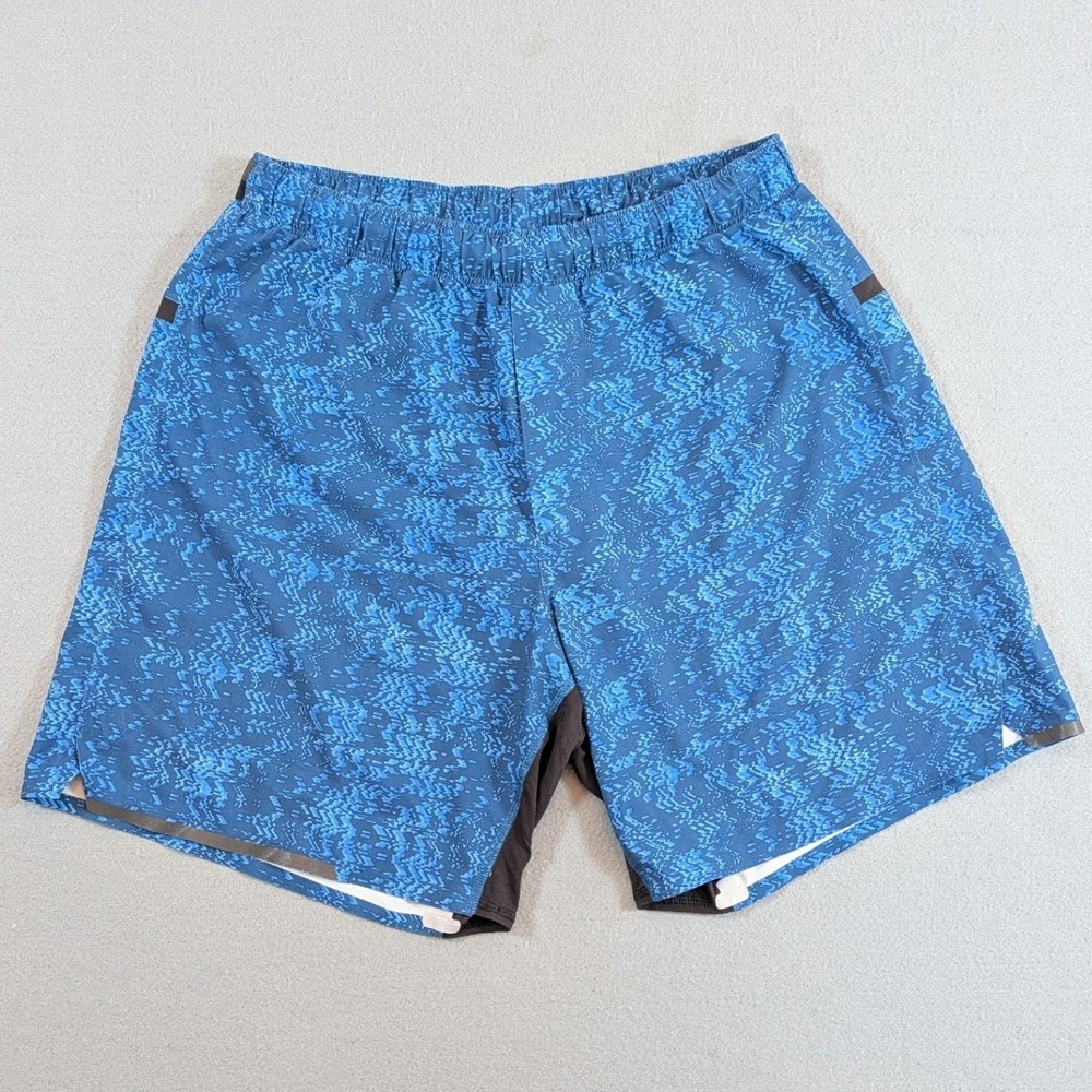 Lululemon Athletic Shorts Mens Small Blue Digital Camo Lined Running Training‎